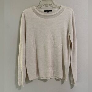 Tibi Ivory Sheer Wool Knit Sweater | Size S